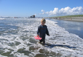 Tuomas floating his boat